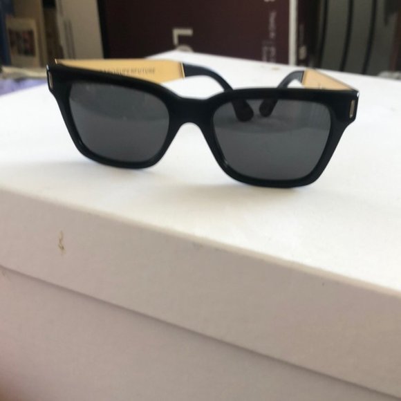 Retrosuperfuture black and gold sunglasses main image 6